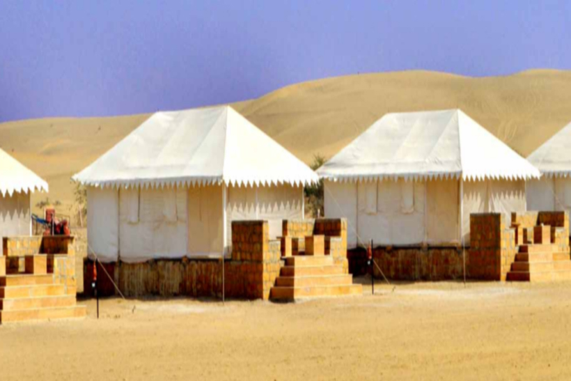 Arabian Night at Desert with Swiss Cottage Tents